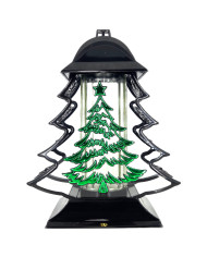 Duży znicz 34cm choinka boże narodzenie czarno zielony