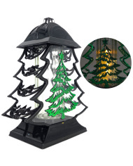 Duży znicz 34cm choinka boże narodzenie czarno zielony