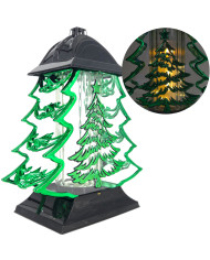 Duży znicz 34cm choinka boże narodzenie czarno zielony