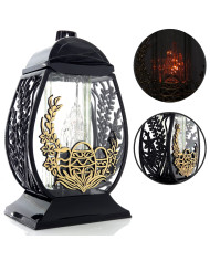 Wielkanocny znicz duży 32cm pisanka z ozdobnymi baziami czarno złoty