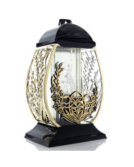 Wielkanocny znicz metalizowany duży 32cm pisanka z ozdobnymi baziami złoty