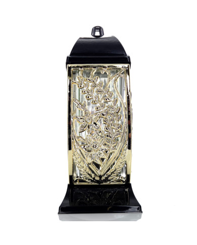 Wielkanocny znicz metalizowany duży 32cm pisanka z ozdobnymi baziami złoty