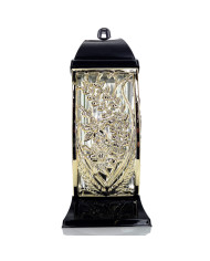 Wielkanocny znicz metalizowany duży 32cm pisanka z ozdobnymi baziami złoty