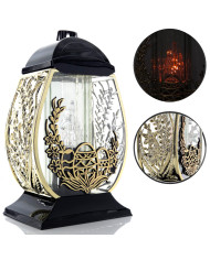 Wielkanocny znicz metalizowany duży 32cm pisanka z ozdobnymi baziami złoty