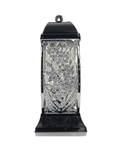 Wielkanocny znicz metalizowany duży 32cm pisanka z ozdobnymi baziami srebro