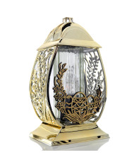 Wielkanocny znicz metalizowany złoty duży 32cm pisanka z ozdobnymi baziami