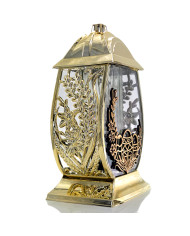 Wielkanocny znicz metalizowany złoty duży 32cm pisanka z ozdobnymi baziami