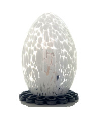 Wielkanocny znicz metalizowany złoty duży 32cm pisanka z ozdobnymi baziami